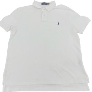 Polo Ralph Lauren Mens Polo Shirt XL White Cotton Short Sleeve Preppy Classic